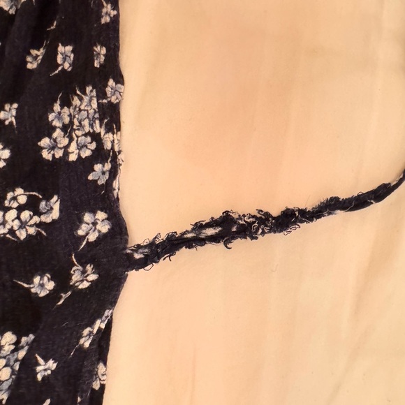 Caroline Welsh Vintage Navy Blue Floral Sleeveless Dress – 90s Cottagecore Style - Picture 4 of 9